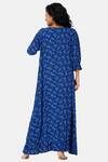 Naiduhall Cotton Full Length Nightdress - Navy Blue — thumbnail 4